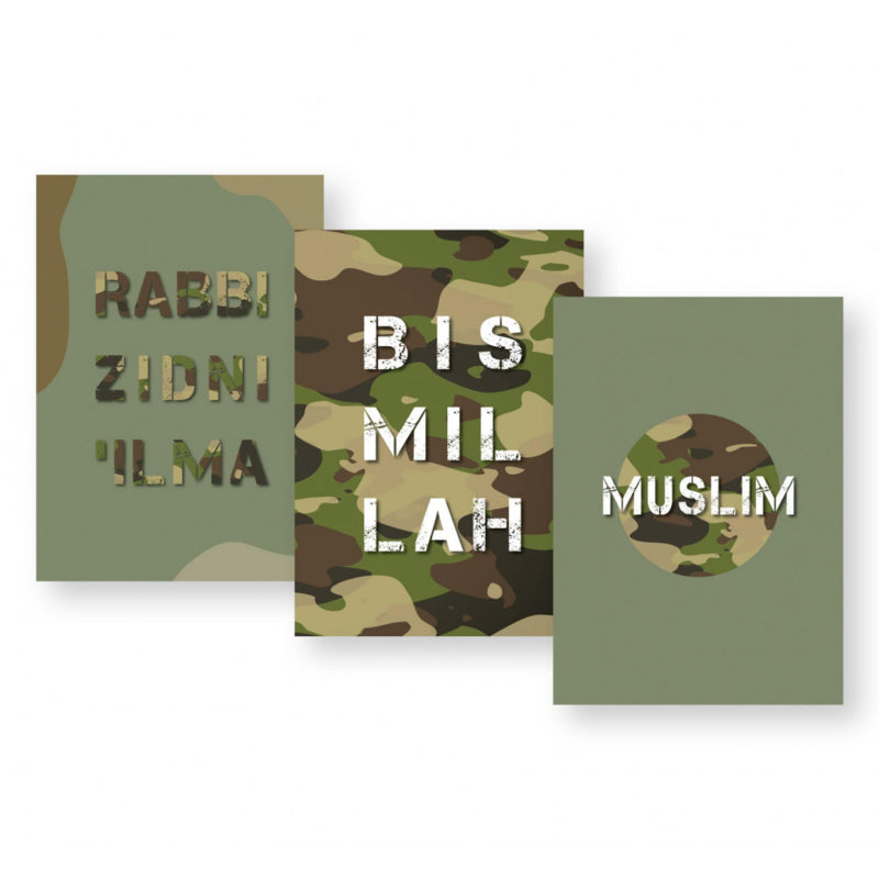 SCHRIFTEN A4 CAMOUFLAGE - SET VAN 3