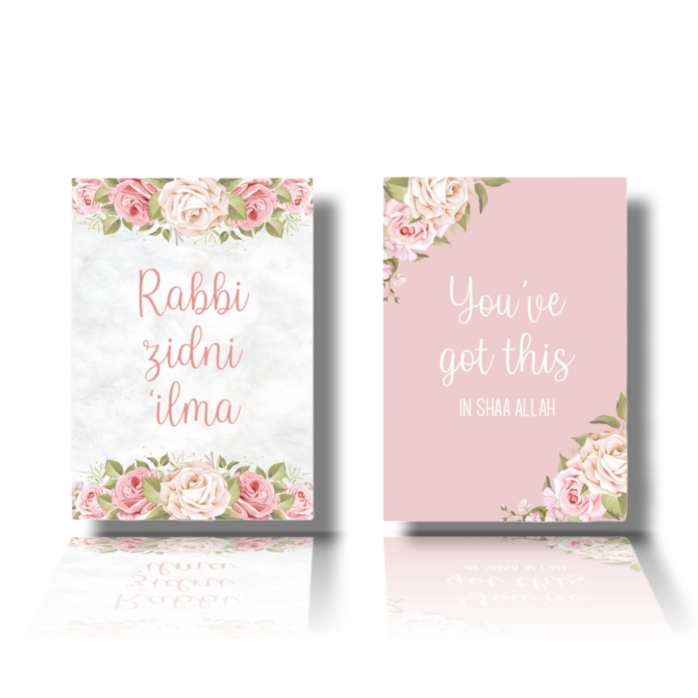 SCHRIFTEN A4 MARMER BLOEMEN - SET VAN 2